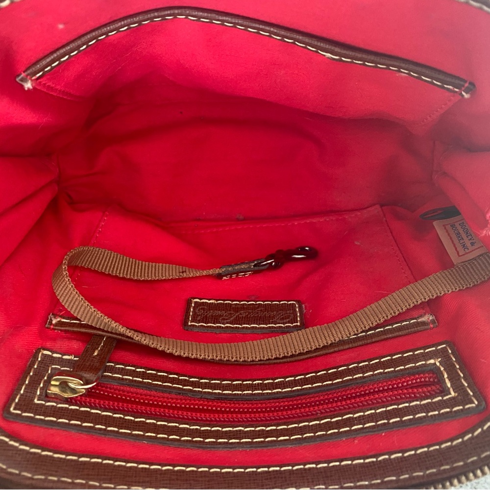 Dooney & Bourke Kirby Bitsy Bag Brown Leather Satchel Crossbody - Picture 7 of 9